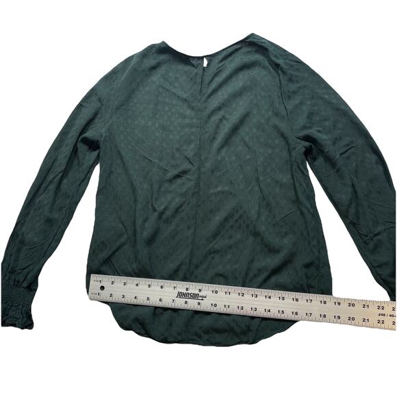 H&M Green Blouse Viscose Long Sleeve Elastic Top Blouse Women’s Size 6 (291) - Picture 5 of 8